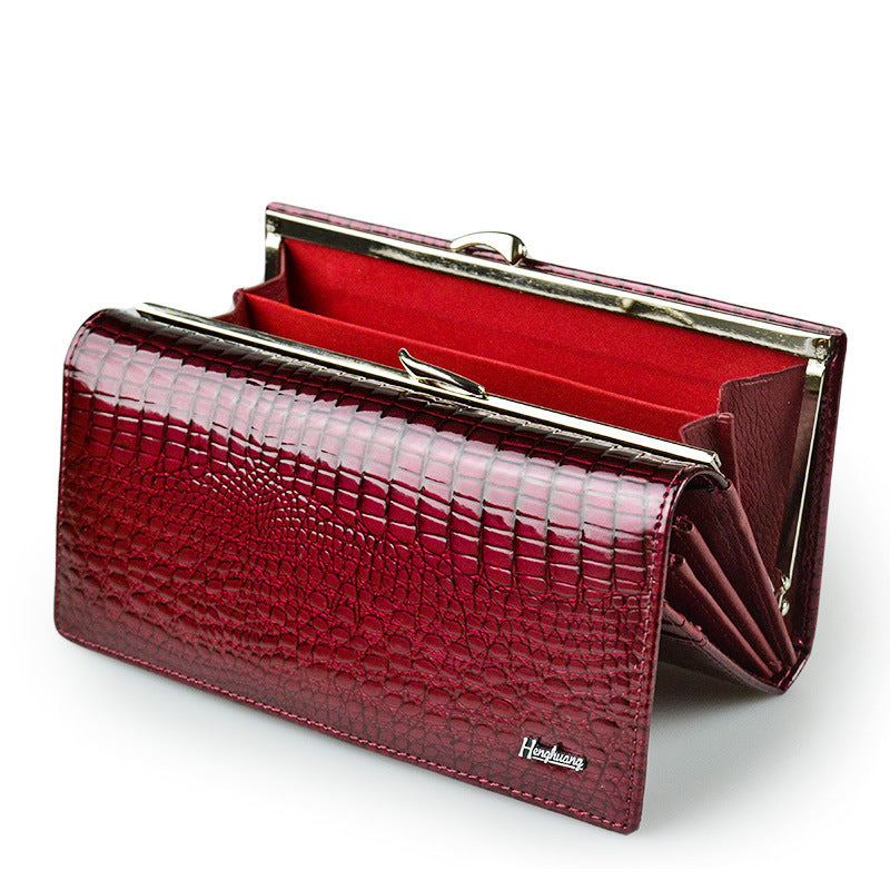 Fashionable Women's Genuine Leather Clutch Wallet