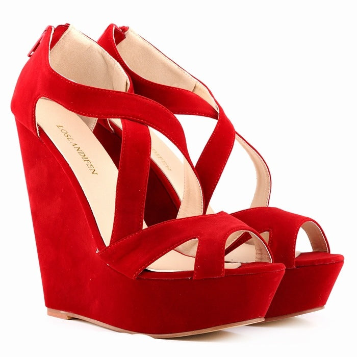 Elegant Strapped Wedge Sandals