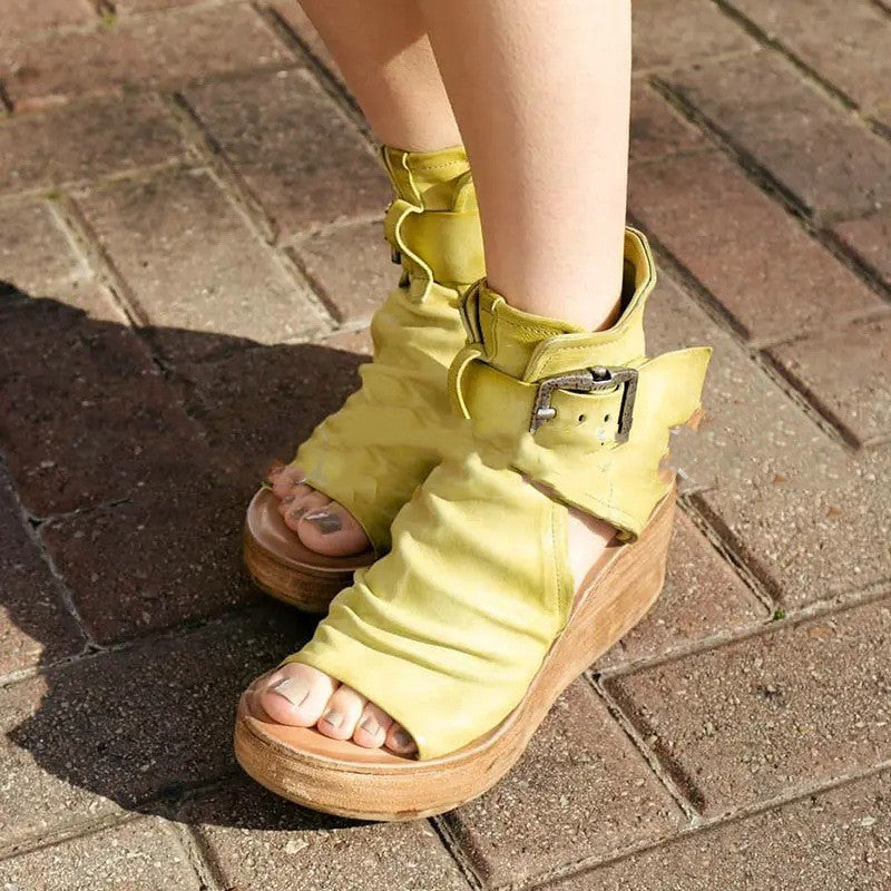 High Top Wedge Platform Fish Mouth Sandals for Women