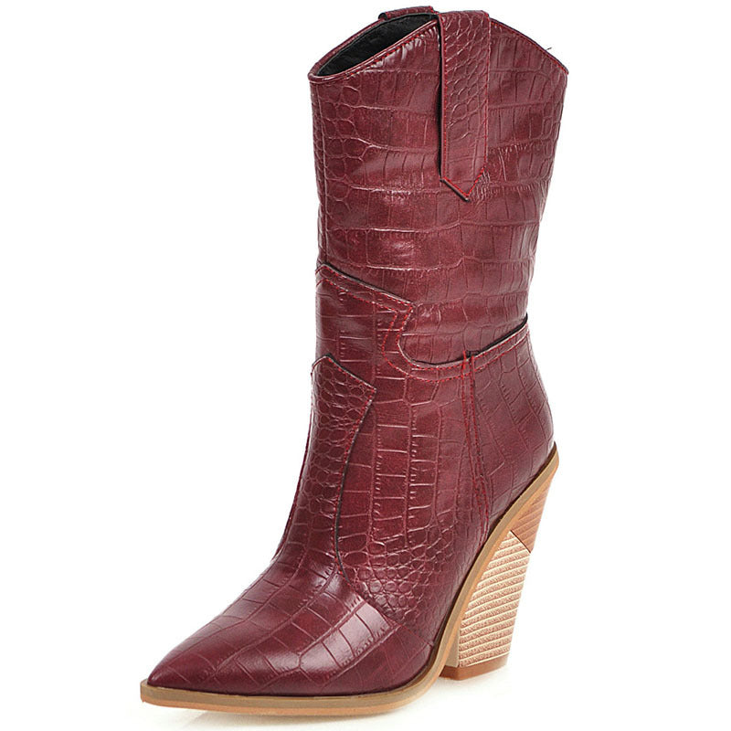 Elegant Slope Heel Boots
