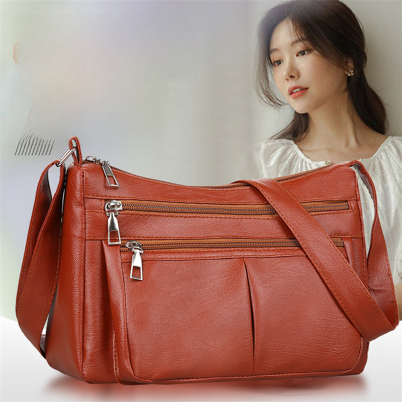 Trendy Korean Style Soft Leather Shoulder Bag for Women
