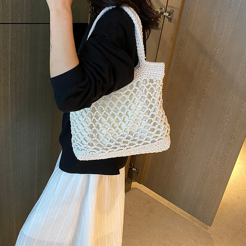 2024 New Chinese Style Woven Beach Tote Bag