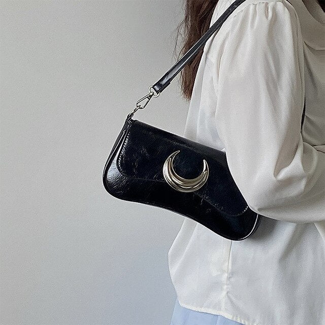 Niche Women's Moon Lock Underarm Shoulder Bag Tote
