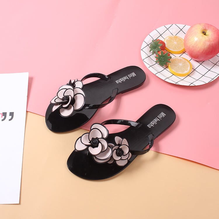 Elegant Floral Beach Sandals
