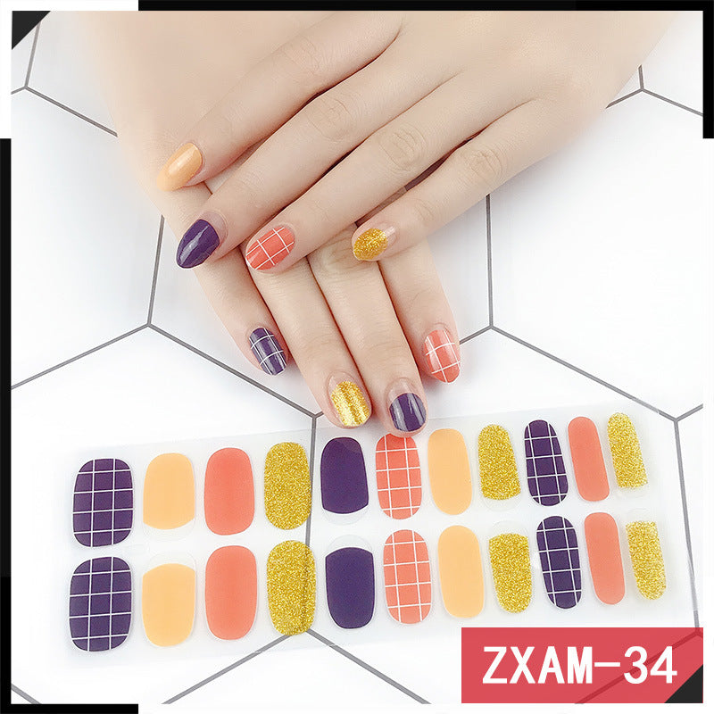 Elegant Korean Nail Art Stickers - 22 Piece Set
