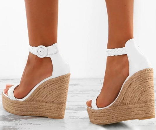 Elegant Plus-Size Wedge Sandals