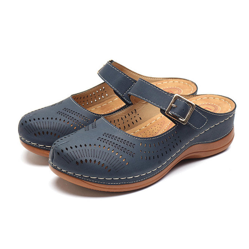 Elegant Closed-Toe Wedge Sandals