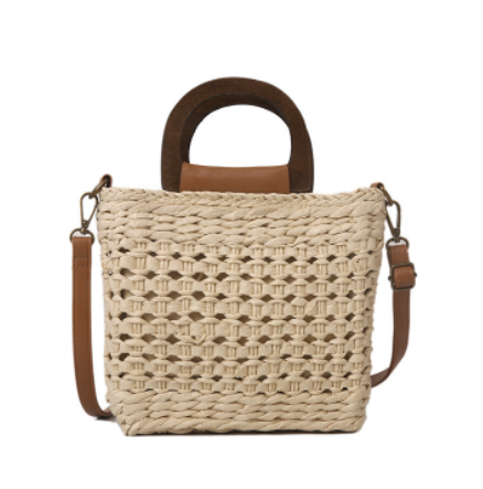 2022 Fashion Woven Paper Rope Handbag - Casual Shoulder Bag