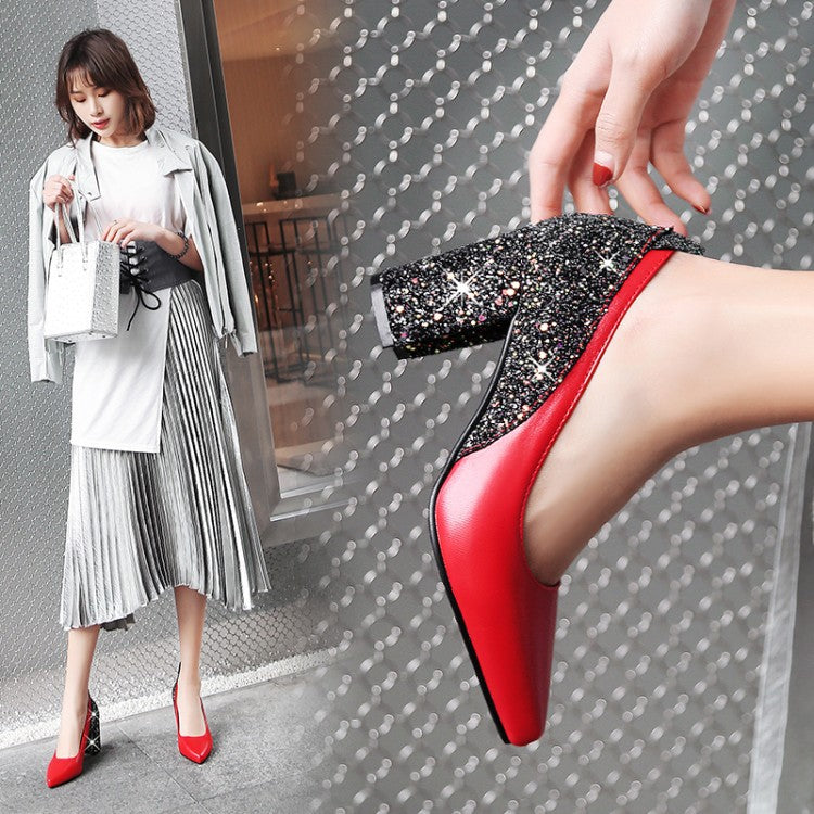 Sequin High Heels