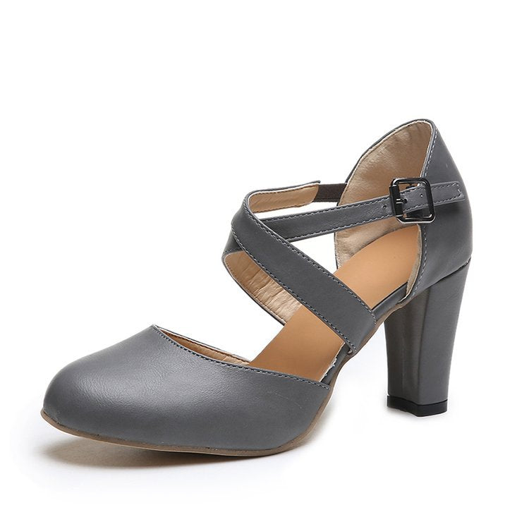 Elegant Baotou Buckle-Strap Sandals