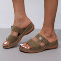 Women's Casual Floral Wedge Sandals with Thick Bottom