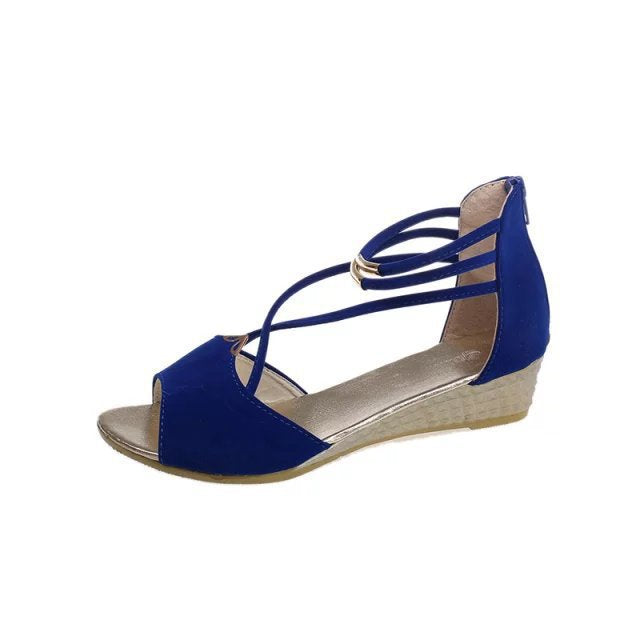 Korean Style Comfortable Low Heel Fish Mouth Sandals