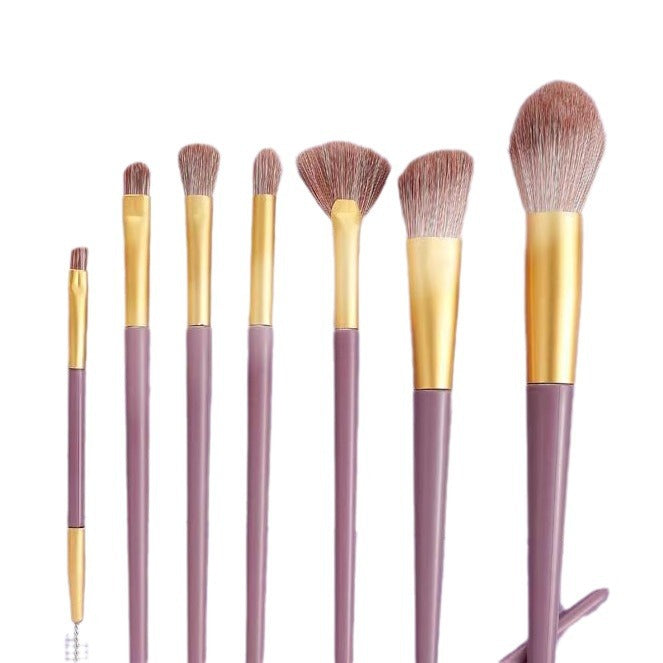 Elegant 9-Piece Purple Makeup Brush Ensemble