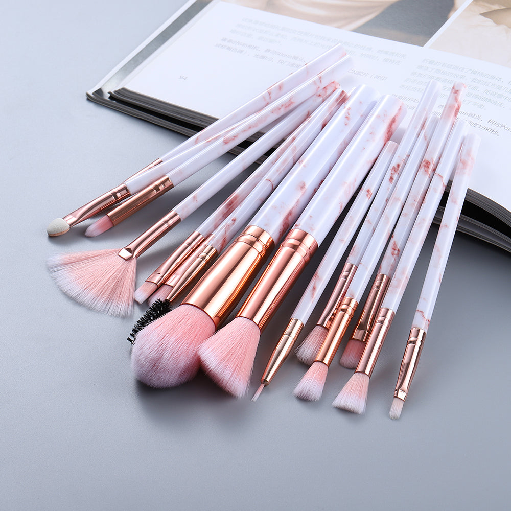 Elegant Marble 15-Piece Brush Set