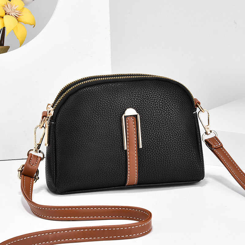 2022 New Women's Litchi Pattern Large Capacity Shoulder Bag