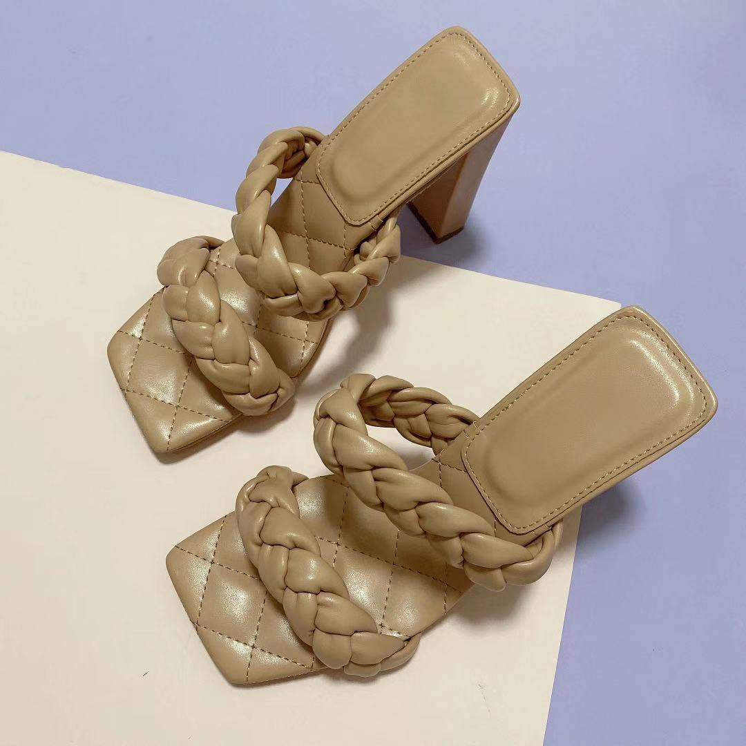 Braided Rope High Heel Sandals for Women