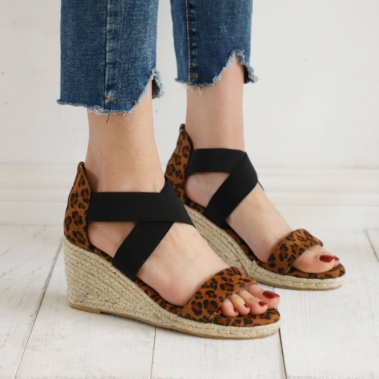 Large Snake Print Elastic Cross Lace Women's Shoes