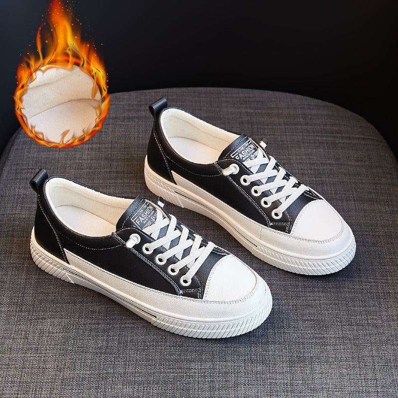 2024 New Women's Genuine Leather White Sneakers