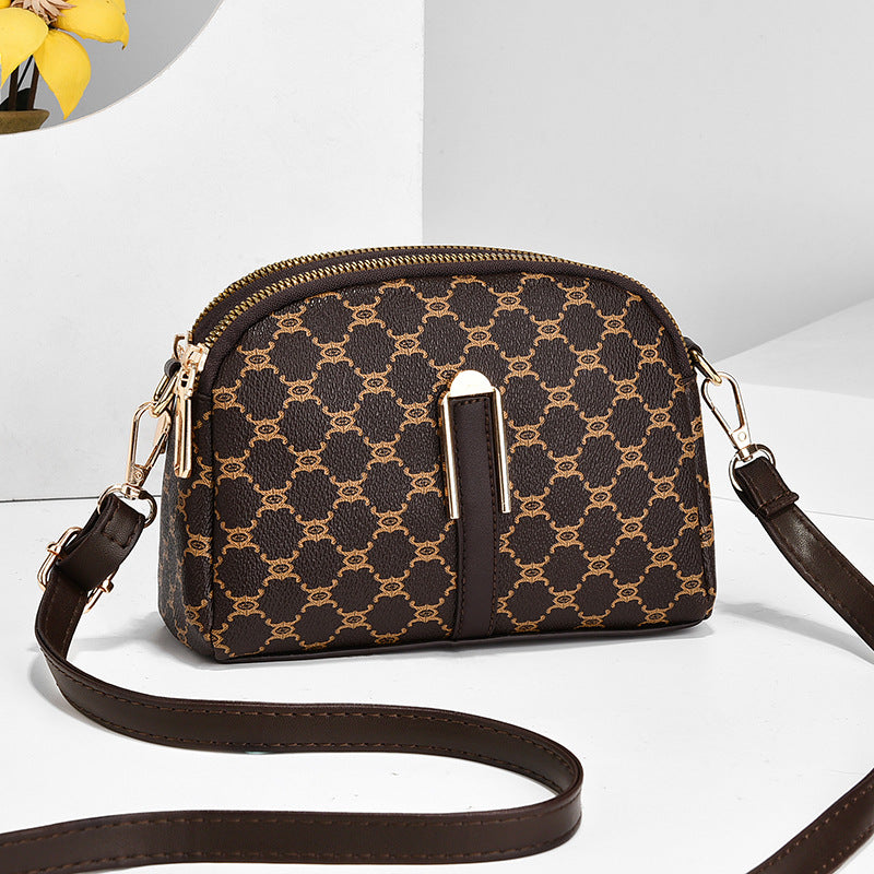 2022 New Women's Litchi Pattern Large Capacity Shoulder Bag