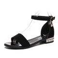 Flat Chunky Heel Sandals with Pendant for Girls
