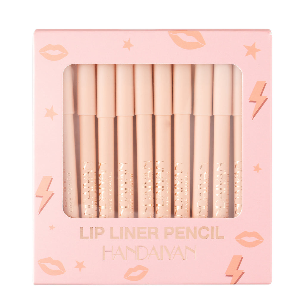 12 Natural Colors Matte Lip Liner Set - Waterproof Pencils