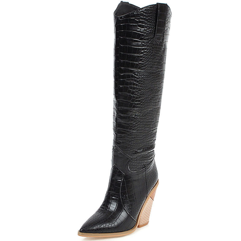 Elegant Slope Heel Boots
