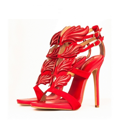 Elegant Leaf Winged Sandals