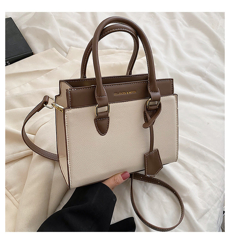 Chic Color Block Shoulder Tote