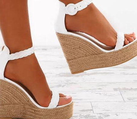 Elegant Plus-Size Wedge Sandals