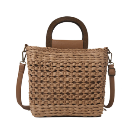 2022 Fashion Woven Paper Rope Handbag - Casual Shoulder Bag