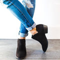 Lace-Up Women's Short Ankle Boots - Low Heel Martin Boots