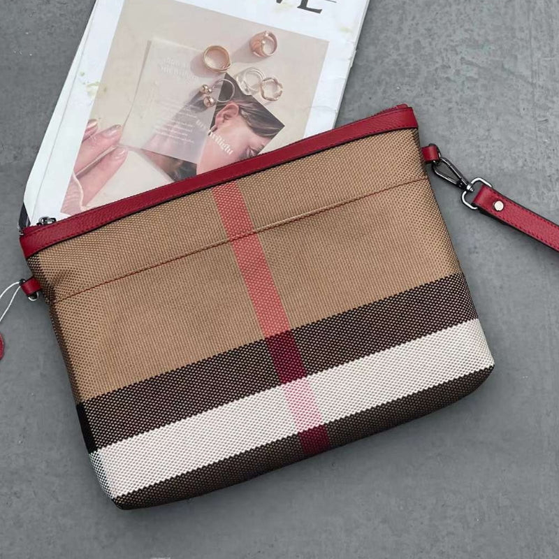 Elegant Striped Leather Clutch