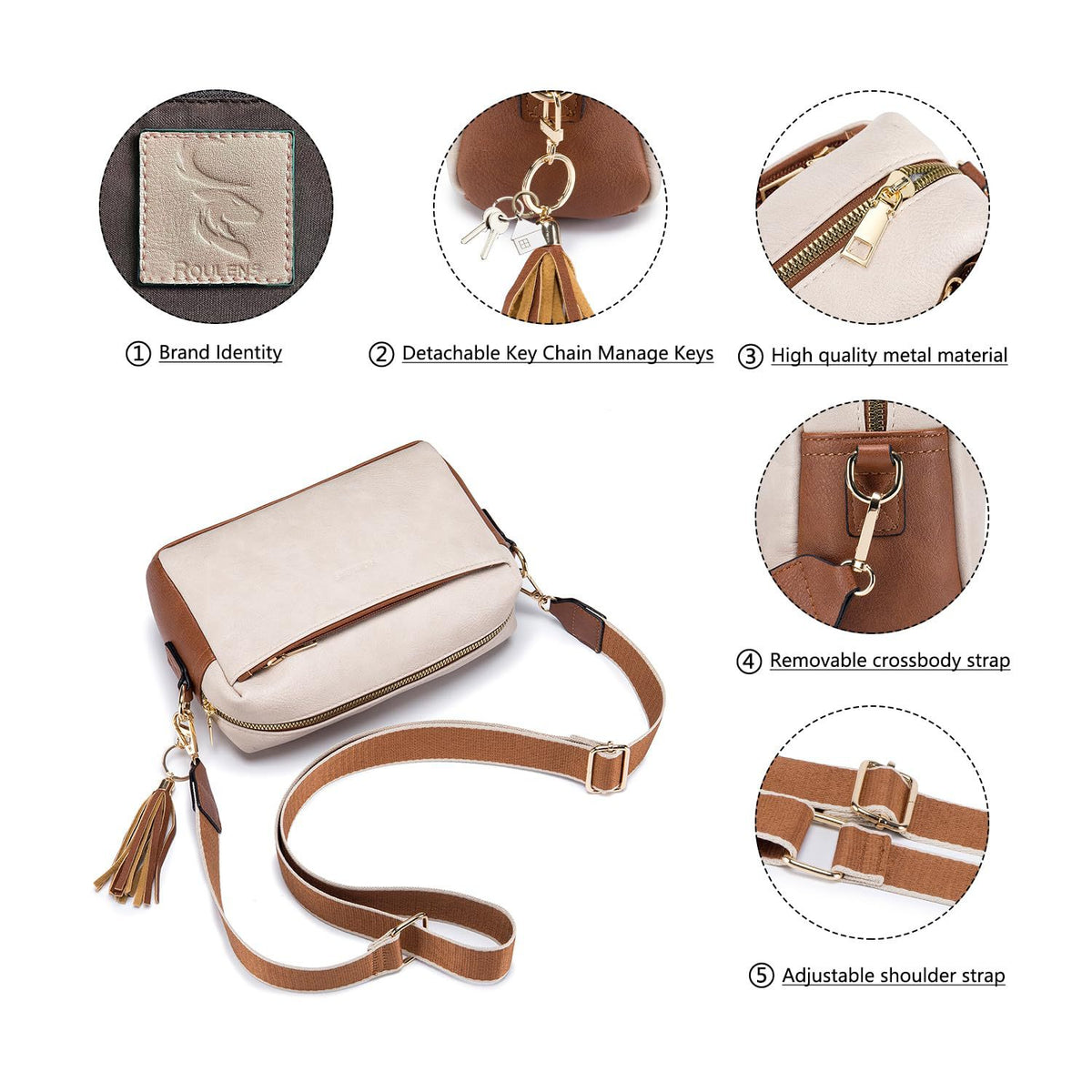 Elegant Multitask Leather Crossbody