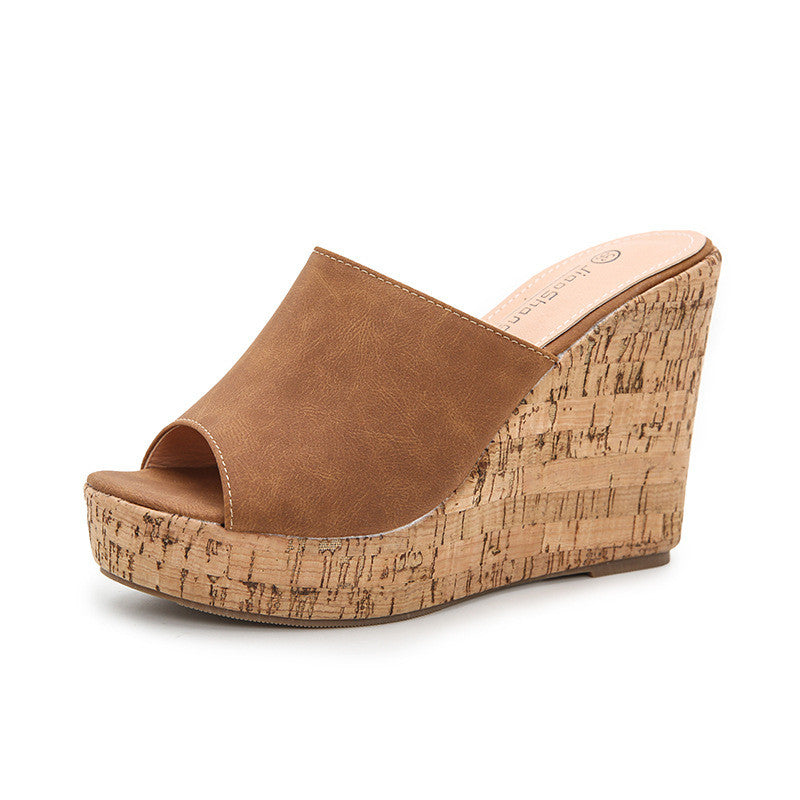 Wedge High Heel Open-Toe Sandals