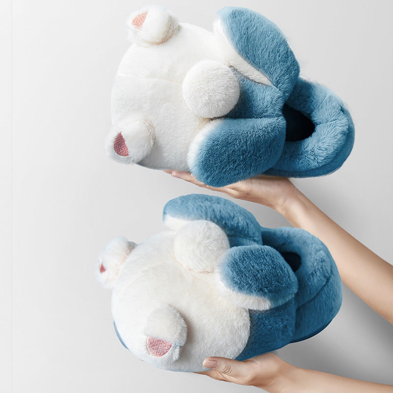 Cute Women's Cotton Slippers with Wrapped Heels for Winter