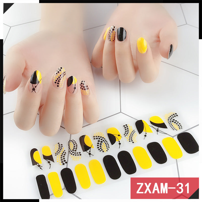 Elegant Korean Nail Art Stickers - 22 Piece Set