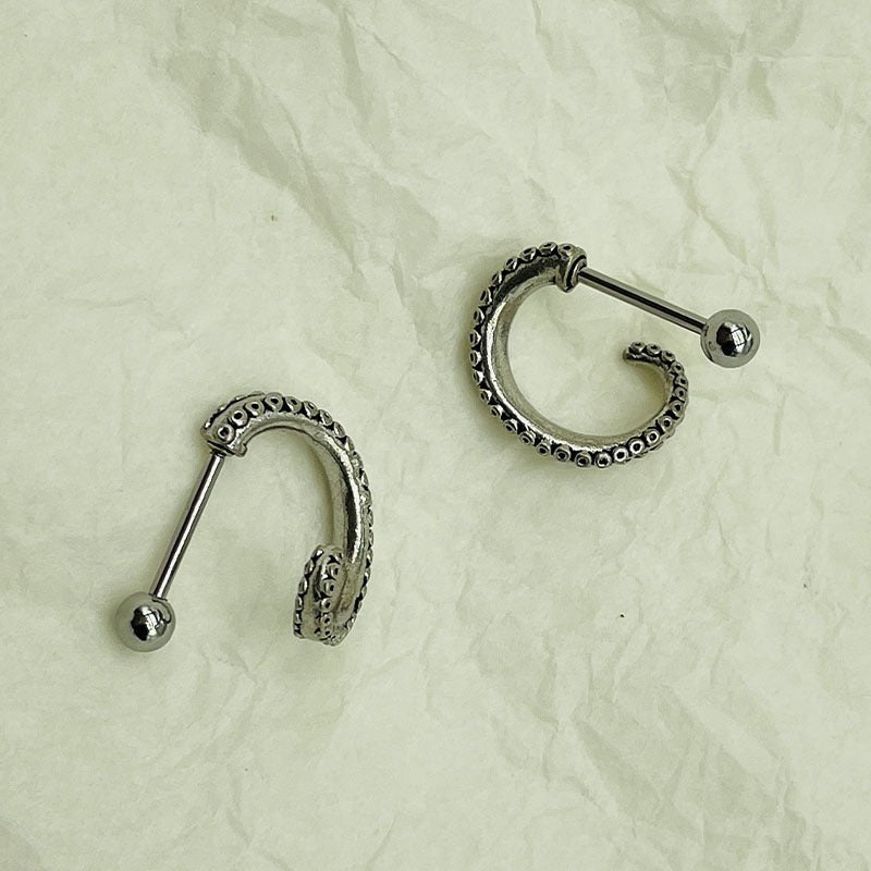 Titanium Squid Tentacle Lip Ring