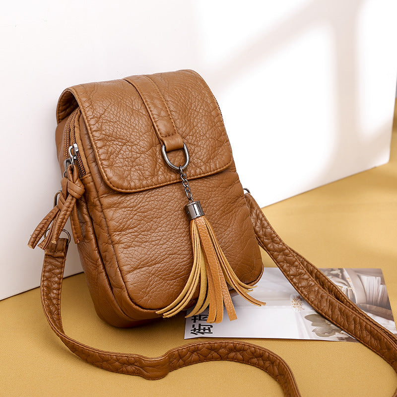 Vintage Style Women's Soft Leather Crossbody Bag