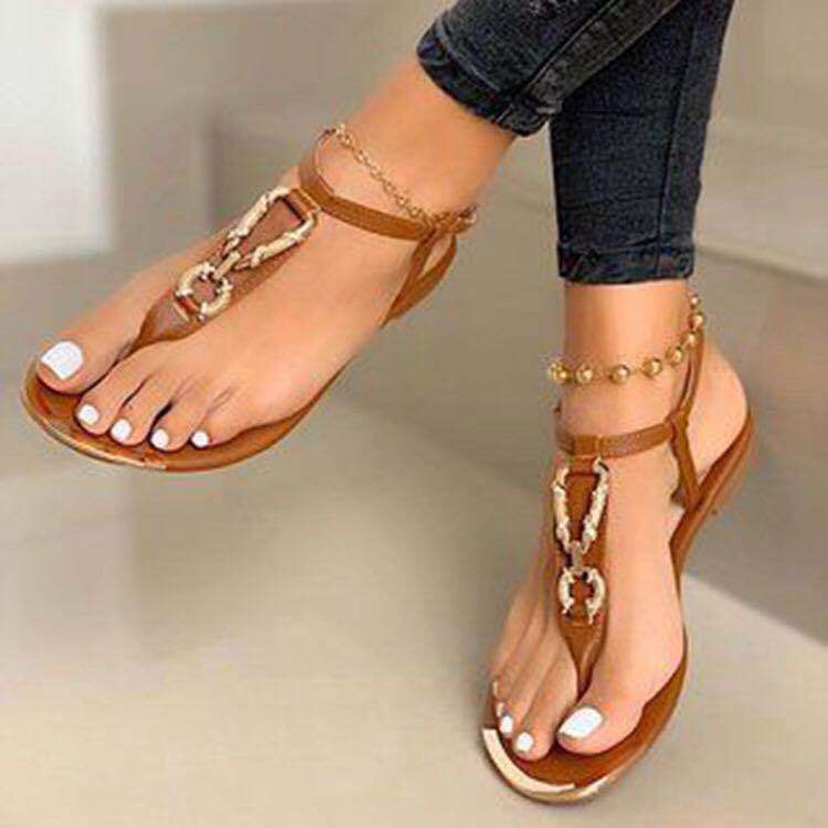 Elegant Herringbone Thong Sandals
