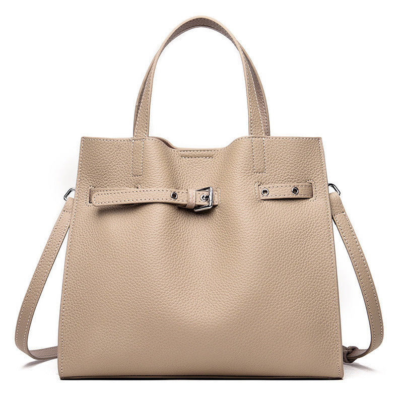 Leather Women's Tote Bag - Fashionable Large Capacity