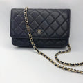 Chanel-Style WOC Women's Chain Shoulder Bag in Caviar Leather