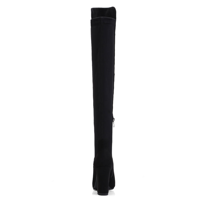Elegant Over-the-Knee Velvet Boots