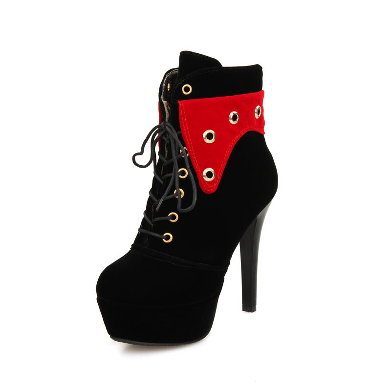 Chic Waterproof High-Heel Ankle Boots