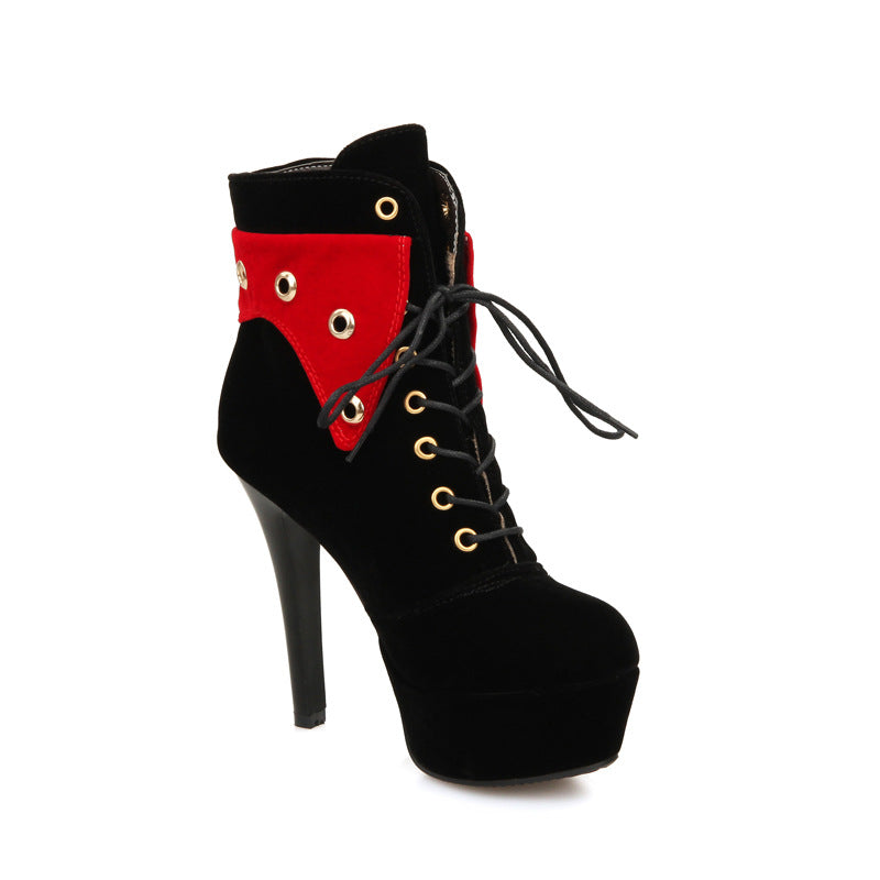 Chic Waterproof High-Heel Ankle Boots