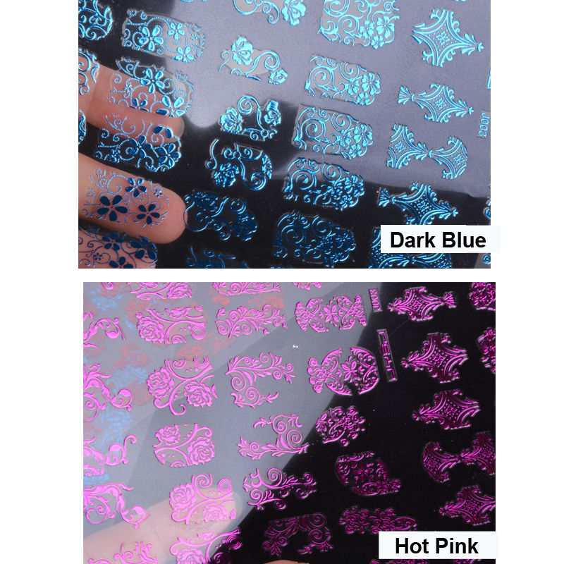 Elegant Metallic 3D Nail Stickers