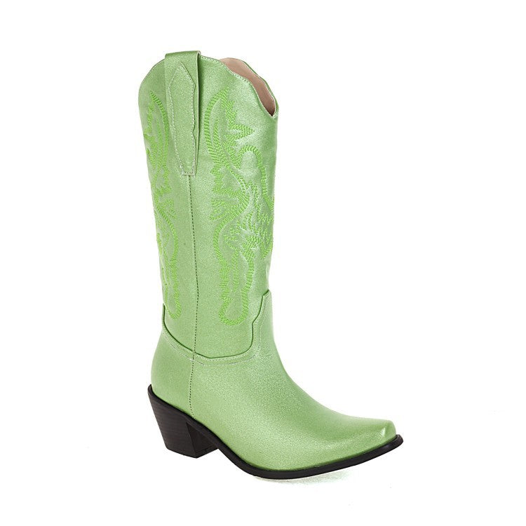 Elegant Embroidered Western Boots