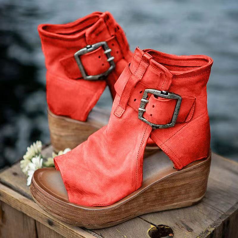 High Top Wedge Platform Fish Mouth Sandals for Women