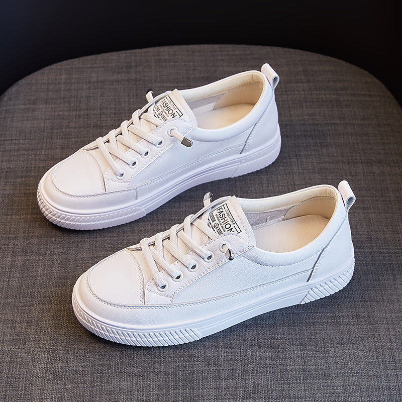 2024 New Women's Genuine Leather White Sneakers