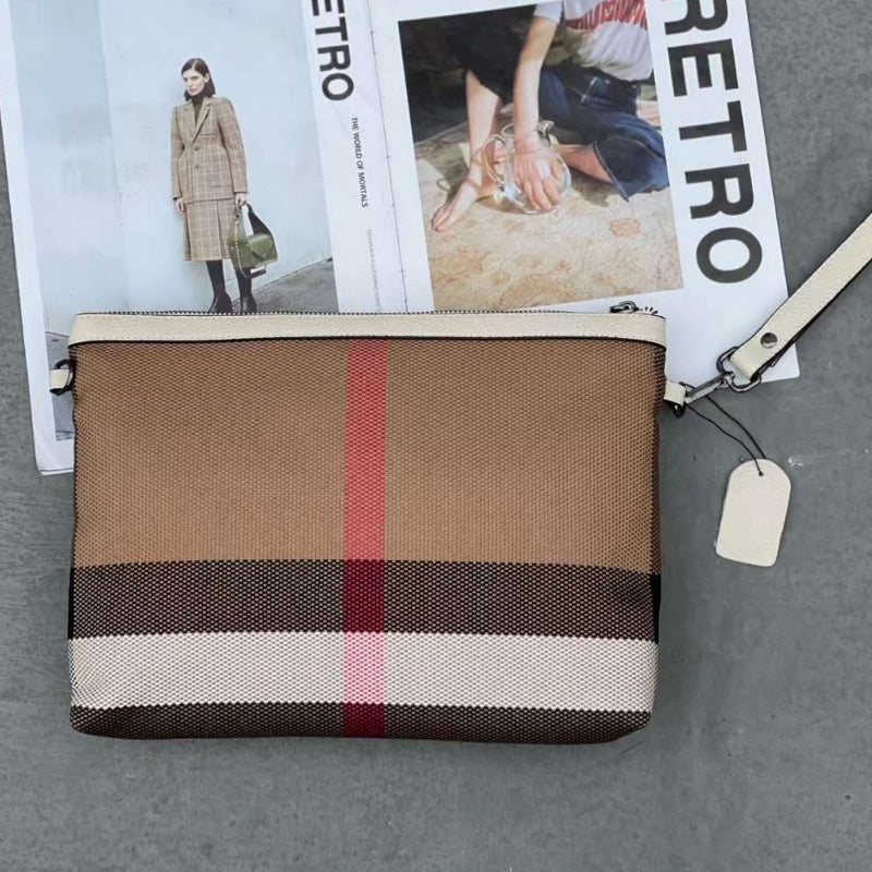 Elegant Striped Leather Clutch