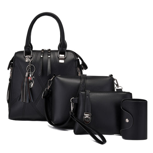 2022 New Stylish Tote Bag Set with Tassels (4 Pieces)